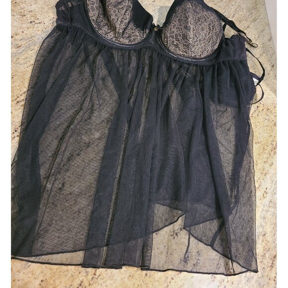 New! Lot of 2 Plus Size 38DD Cacique 2 pc Seriously Sexy Lingerie Babydoll Thong - Picture 11 of 16